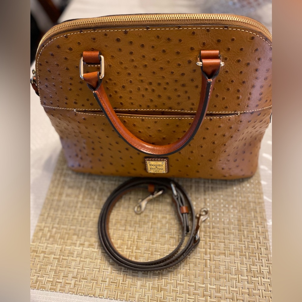 Dooney and Burke Tan ostrich Satchel.
